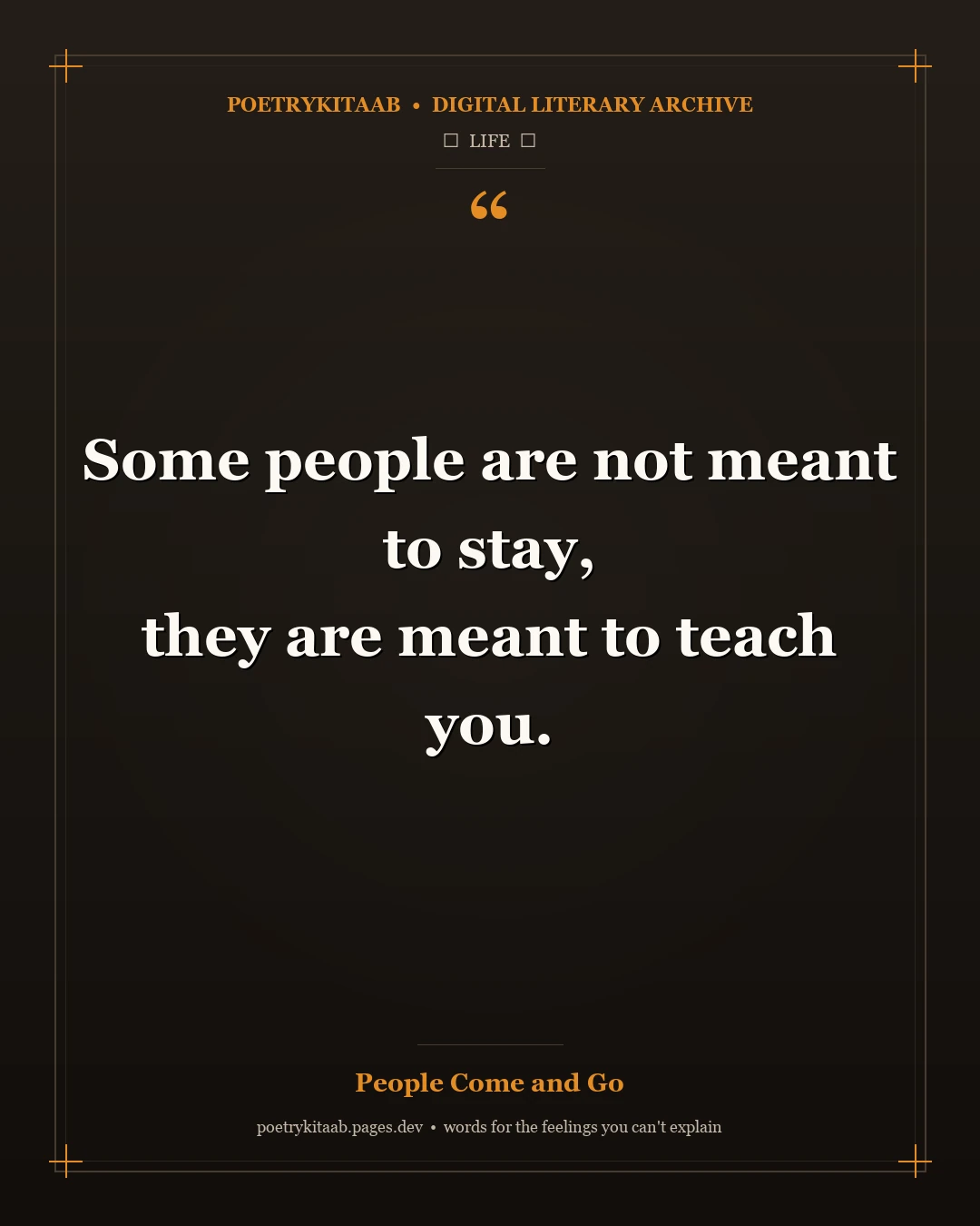 People Are Meant To Teach You - Life Wisdom