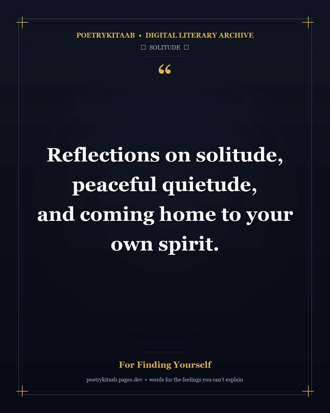For Finding Yourself